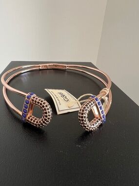 GILES & BROTHER Rose Goldtone, Glass Crystal & Lapis Lazuli Choker